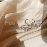 0.2ct Round Cut Moissanite Butterfly Women Engagement Ring 14k White Gold Plated