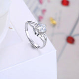 0.5ct Round Cut Diamond Engagement Ring 14k White Gold Finish Split Solitaire