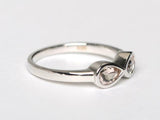 1.2ct Engagement Ring Pear Cut Peach Morganite Infinity 14k White Gold Finish