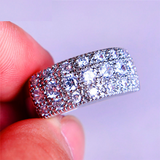 4ct Round Cut VVS1 Diamond Wedding Ring Band 18k White Gold Finish Half Eternity