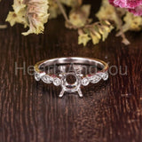 0.25ct Round Stone Ring Setting Round Simulated Semi Mount 14k White Gold Plated