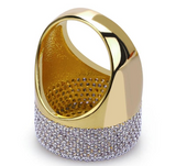 6ct Round Brilliant Cut Diamond Iced Gatsby Cocktail Ring 14k Yellow Gold Finish