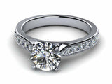 2ct Round Cut Diamond Channel Set Solitaire Engagement Ring 14k WY Gold Finish