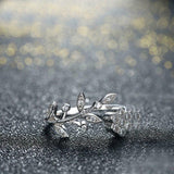 2ct Round Cut Diamond Engagement Ring 14k White Gold Finish Leaf Open Design