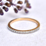 0.2ct Round Cut Moissanite Dainty Stacking Wedding Band 14K Yellow Gold Plated