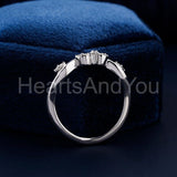 0.5ct Round Cut Moissanite Proposal Ring Wedding Band 14k White Gold Plated