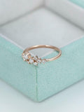 Cluster Minimalist Engagement Ring 1.2ct Round Cut Diamond 14k Rose Gold Finish