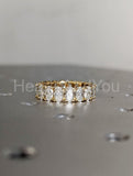 3ct Oval Cut Simulated Diamond Full Eternity Wedding Band 14k Yellow Gold Plated