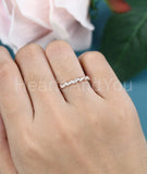 0.5ct Marquise Simulated Diamond Half Eternity Wedding Band 14k Rose Gold Plated
