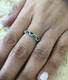 2ct Round Cut Blue Sapphire Wedding Band Wavy 3/4 Eternity 14k White Gold Finish