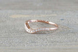 1ct Round Cut VVS1D Diamond Wedding Band 14k Rose Gold Finish Stackable Curved