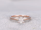0.5ct Princess Simulated Diamond Solitaire Engagement Ring 14K Rose Gold Plated