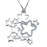1ct Round Cut Diamond All Stars Encrusted Pendant with Chain 14k White Gold Over