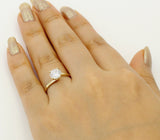 4 Prong Solitaire Engagement Ring 0.6ct Round Cut Diamond 14k Yellow Gold Finish