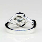 2.4ct Engagement Ring Round Cut Diamond Floral Split Shank 14k White Gold Finish