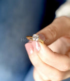 0.2ct Round Cut Moissanite Solitaire Engagement Ring 14k Yellow Gold Plated