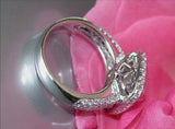 4Ct Princess Cut Diamond Iced Halo Cluster Engagement Ring 14K White Gold Finish