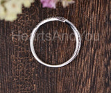 0.5ct Round Cut Moissanite V Shaped Half Eternity Wed Band 14k White Gold Plated