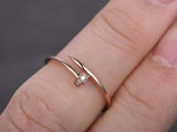 0.5ct Round Cut VVS1D Diamond Engagement Ring Nail Design 14k Rose Gold Finish