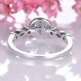 2.2ct Round Cut Diamond Engagement Ring Halo 14k White Gold Finish with Accents