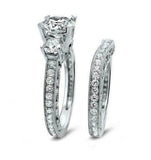 5.5ct Round Cut Diamond Vintage Bridal Set Engagement Ring 14K White Gold Finish