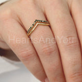 0.3ct Round Simulated Black Diamond Curved Wedding Band 14k Yellow Gold Plated