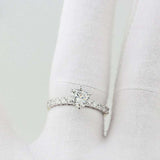 1.7ct Round Diamond 6 Prong Solitaire with Accents Ring 18k White Gold Finish