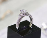 2ct Round Cut Diamond Engagement Ring 14k White Gold Finish Solitaire for Women