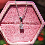 1ct Pear Cut Simulated Diamond Solitaire Pendant with Chain 14k WhiteGold Plated