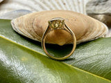 1.6ct Engagement Ring Round Cut Yellow Sapphire Solitaire 14k Yellow Gold Finish