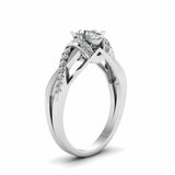 1ct Oval Diamond Infinity Solitaire Engagement Ring 14k White Rose Gold Finish