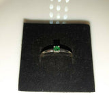 0.4ct Engagement Ring Round Cut Emerald Solitaire Minimalist 14k White Gold Over