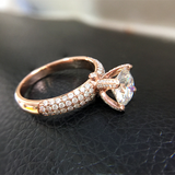 2.5ct Round Cut Diamond Engagement Ring 18k Rose Gold Finish Accents Solitaire