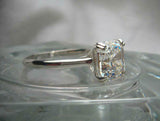 Solitaire Women Engagement Ring 4ct Asscher Cut Diamond 14k White Gold Finish
