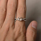 1.9ct Round Cut Peach Morganite Engagement Ring 14k White Gold Finish Infinity