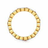 2Ct Round Cut Pink Ruby Diamond Eternity Wedding Band 14K Yellow Gold Finish