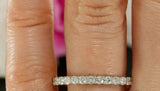 2.5ct Round Cut VVS1 Diamond Eternity Wedding Ring Band 18k White Gold Finish