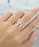 2ct Oval Cut Simulated Morganite Cocktail Engagement Ring 14k Rose Gold Plated