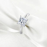 0.4ct Princess Simulated Diamond Solitaire Engagement Ring 14k White Gold Plated