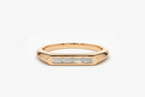 1ct Wedding Band Baguette Cut Diamond Horizontal Channel Set 14k Rose Gold Over