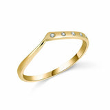 0.03ct Round Cut VVS1D Diamond Wedding Band Ring Minimalist 14k Yellow Gold Over