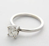 0.5ct Round Cut Moissanite Solitaire Prong Engagement Ring 14K White Gold Plated