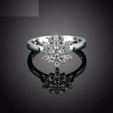 2.8ct Round Cut Diamond Engagement Ring 14k White Gold Finish Flower Solitaire