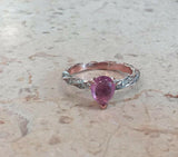 2ct Pear Cut Morganite Engagement Ring Infinity Twisted Accent 14k RoseGold Over