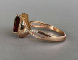 2.4ct Pear Red Garnet Halo Infinity Design Engagement Ring 14k Rose Gold Finish