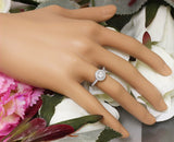 Halo Solitaire Engagement Ring 2ct Round Cut VVS1D Diamond 14k White Gold Finish