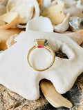 2.2ct Engagement Ring Emerald Cut Pink Sapphire Solitaire 14k Yellow Gold Finish