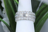 5ct Baguette Round Cut Diamond Cocktail Eternity Wedding Band 14k WhiteGold Over
