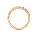 0.2ct Round Cut Moissanite Bypass Split Women Wedding Band 14k Rose Gold Plated