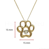 0.02ct Round Cut Moissanite Paw Design Pendant 14k Yellow Gold Plated NO CHAIN